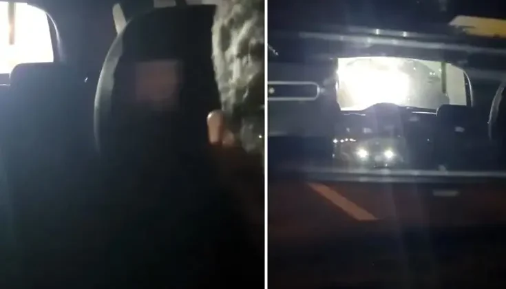 Seyir halindeki araçta kayda aldığı görüntüyle isyan etti